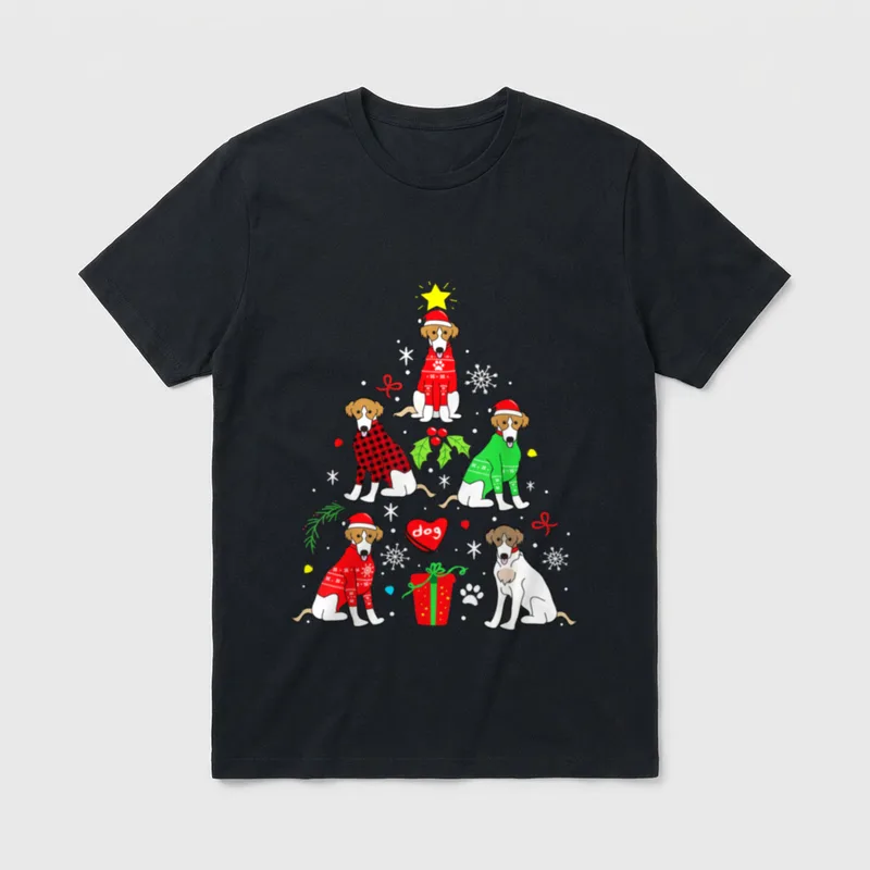 Barsoi-Christbaumkugel-Baum-Dekor-lustiges T-Shirt – Klassisches T-Shirt in Schwarz