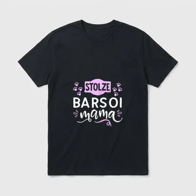 Stolze Barsoi Mama-Niedlich Lustige T-Shirt – Klassisches T-Shirt in Schwarz