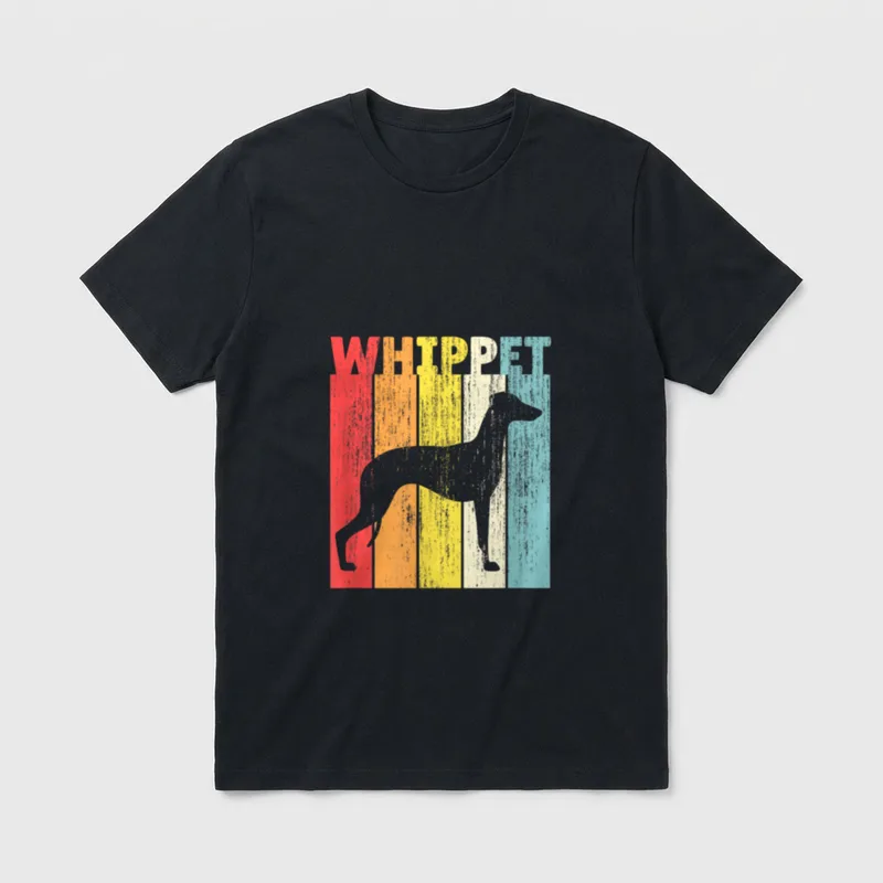 Whippet T-Shirt – Klassisches T-Shirt in Schwarz