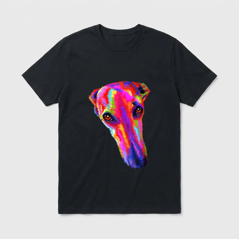 Windhund T-Shirt 0217 – Klassisches T-Shirt in Schwarz