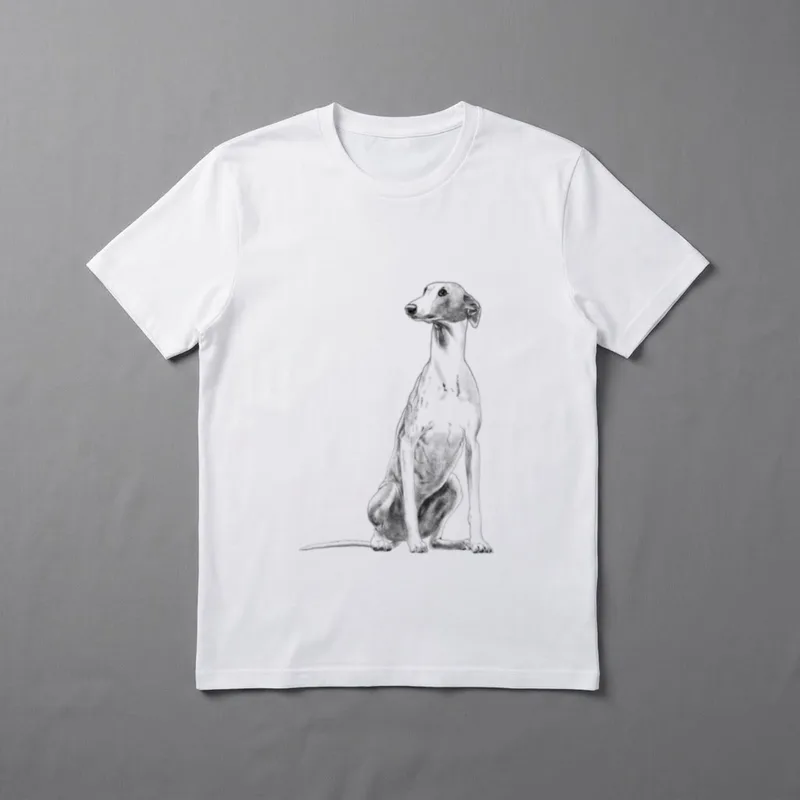 Sitzender Hund Windhund Whippet T-Shirt – Klassisches T-Shirt in Schwarz