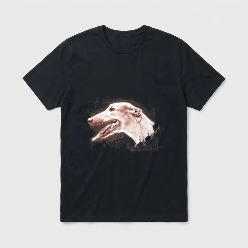Hund Zeichnung Windhund T-Shirt – Klassisches T-Shirt in Schwarz