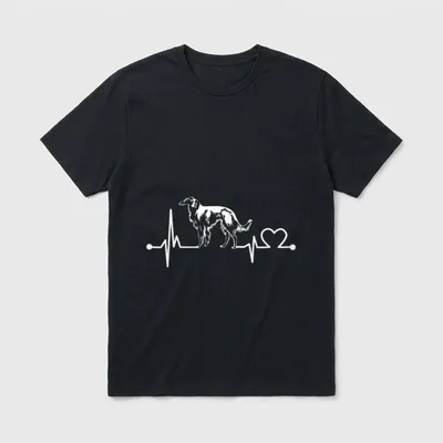 Barsoi Herzschlag Hemd Hund T-Shirt – Klassisches T-Shirt in Schwarz