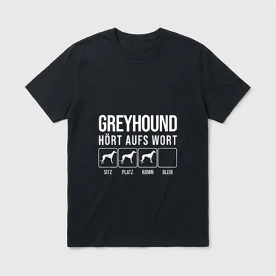 Greyhound Hört aufs Wort T-Shirt – Klassisches T-Shirt in Schwarz