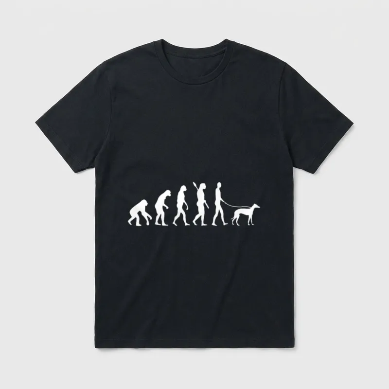 Gassi Evolution Italienischer Windhund T-Shirt – Klassisches T-Shirt in Schwarz