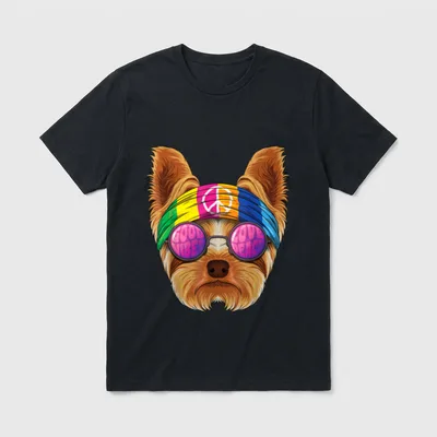 Hippie Yorkshire Terrier Liebe T-Shirt – Klassisches T-Shirt in Schwarz