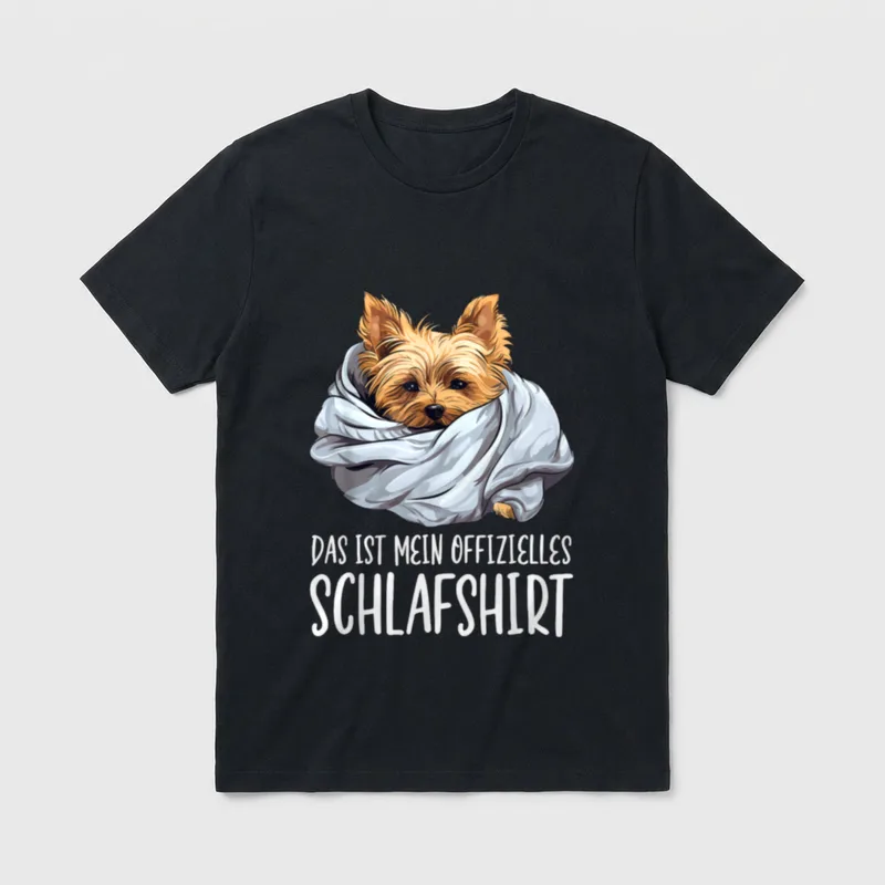 Süßer Hund Offizielles Schlafshirt Yorkshire T-Shirt – Klassisches T-Shirt in Schwarz