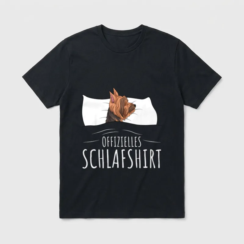 Offizielles Schlafshirt Yorkshire Terrier T-Shirt – Klassisches T-Shirt in Schwarz
