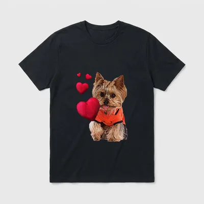 mit Yorkshire Terrier Hund T-Shirt – Klassisches T-Shirt in Schwarz