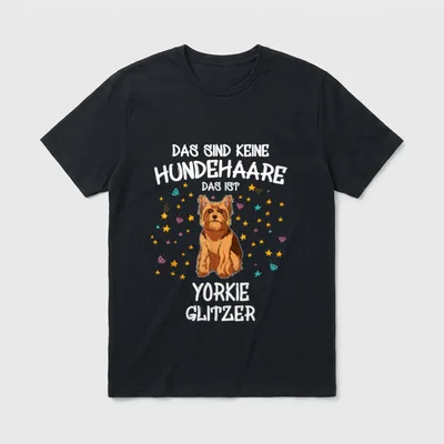 Yorkie Glitzer Hundehalter Yorkshire T-Shirt – Klassisches T-Shirt in Schwarz