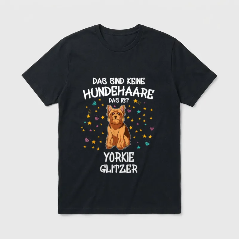 Yorkie Glitzer Hundehalter Yorkshire T-Shirt – Klassisches T-Shirt in Schwarz