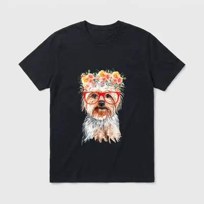Lustiger Hund Yorkshires Terrier T-Shirt 0018 – Klassisches T-Shirt in Schwarz