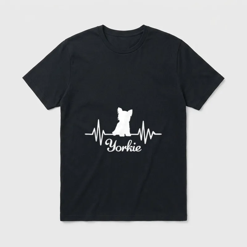 Yorkshire Terrier Herzschlag T-Shirt – Klassisches T-Shirt in Schwarz