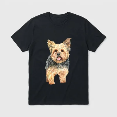 Aquarell Yorkie Yorkshire Terrier T-Shirt – Klassisches T-Shirt in Schwarz