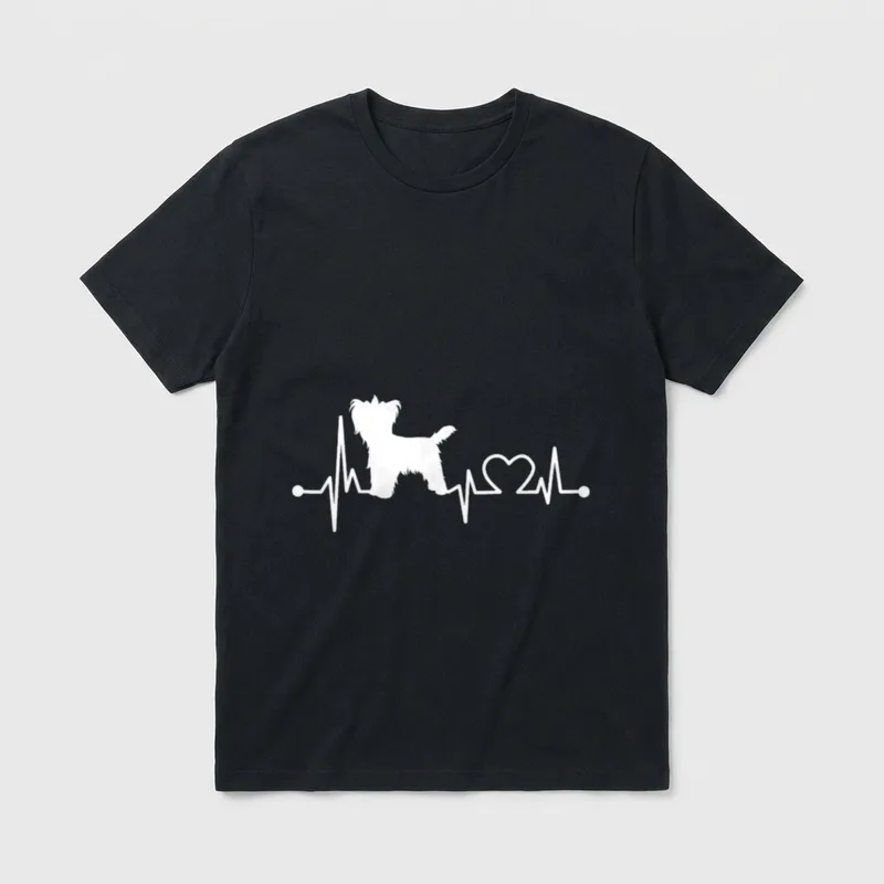 Yorkshire-Terrier Herzschlag Hemd Hund T-Shirt – Klassisches T-Shirt in Schwarz