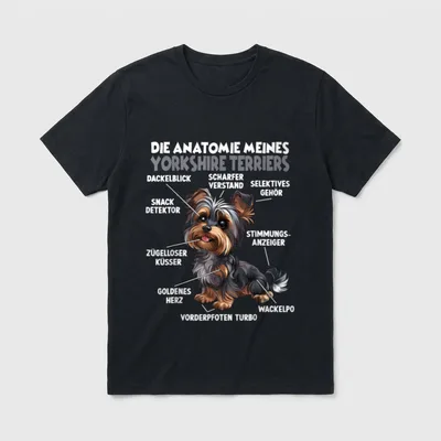 Yorkshire Terrier Gassi T T-Shirt – Klassisches T-Shirt in Schwarz