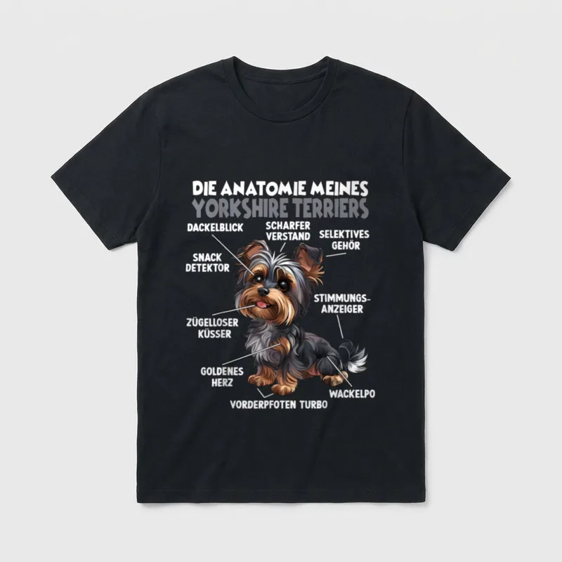 Yorkshire Terrier Gassi T T-Shirt – Klassisches T-Shirt in Schwarz