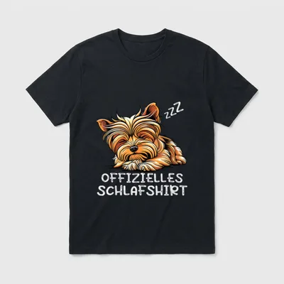 Offizielles Schlafshirt Yorkshire Terrier Yorkie T-Shirt – Klassisches T-Shirt in Schwarz