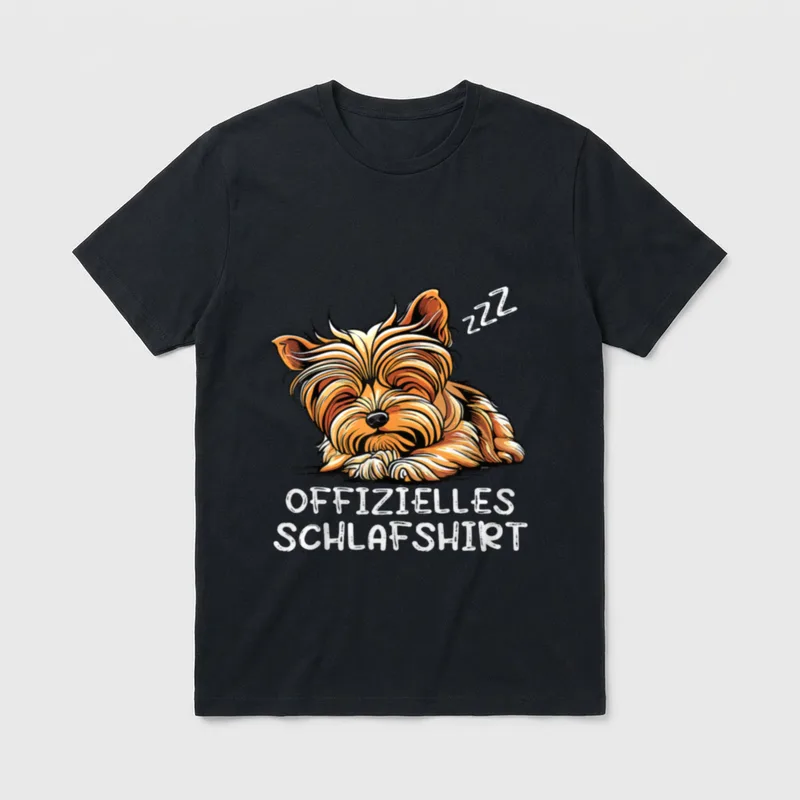Offizielles Schlafshirt Yorkshire Terrier Yorkie T-Shirt – Klassisches T-Shirt in Schwarz