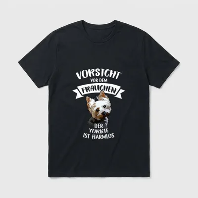 Vorsicht Vor Dem Frauchen Yorkshire Terrier T-Shirt – Klassisches T-Shirt in Schwarz