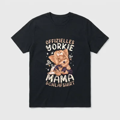 Offizielles Yorkie Mama Schlafshirt T-Shirt – Klassisches T-Shirt in Schwarz