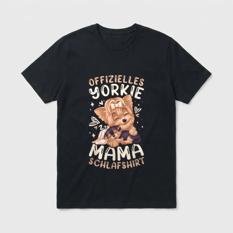 Offizielles Yorkie Mama Schlafshirt T-Shirt – Klassisches T-Shirt in Schwarz