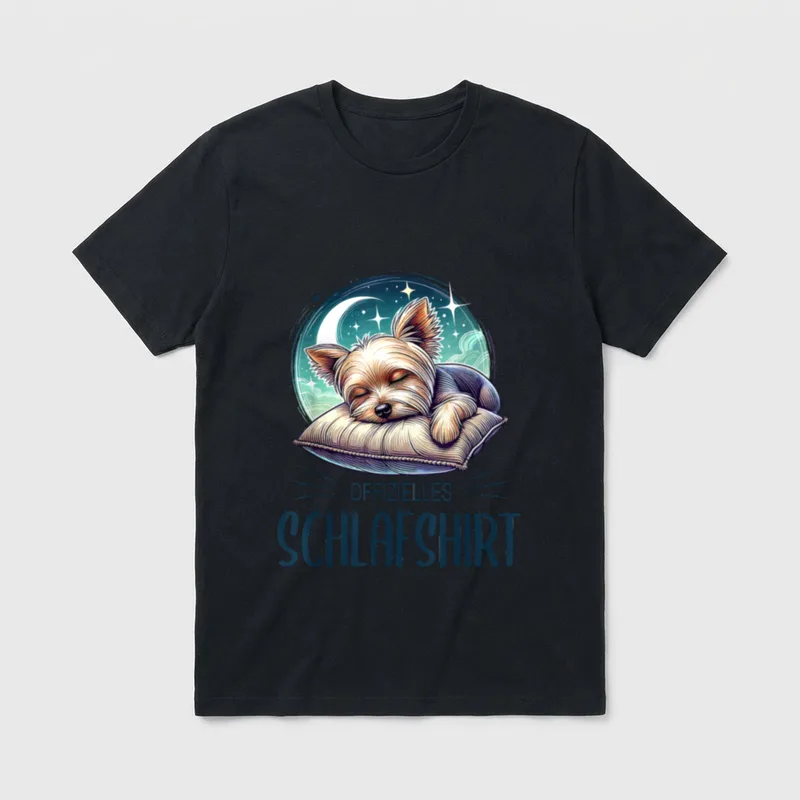 Schlafanzug Pyjama Yorkshire Terrier T-Shirt – Klassisches T-Shirt in Schwarz