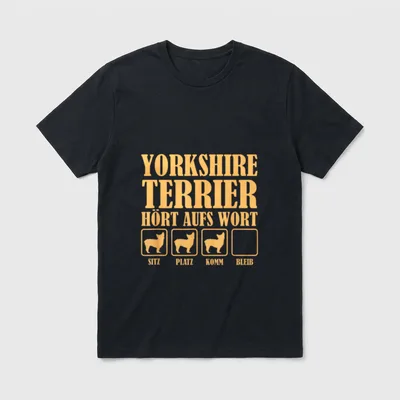 Lustiges Yorkshire Terrier Hunde T-Shirt 0048 – Klassisches T-Shirt in Schwarz
