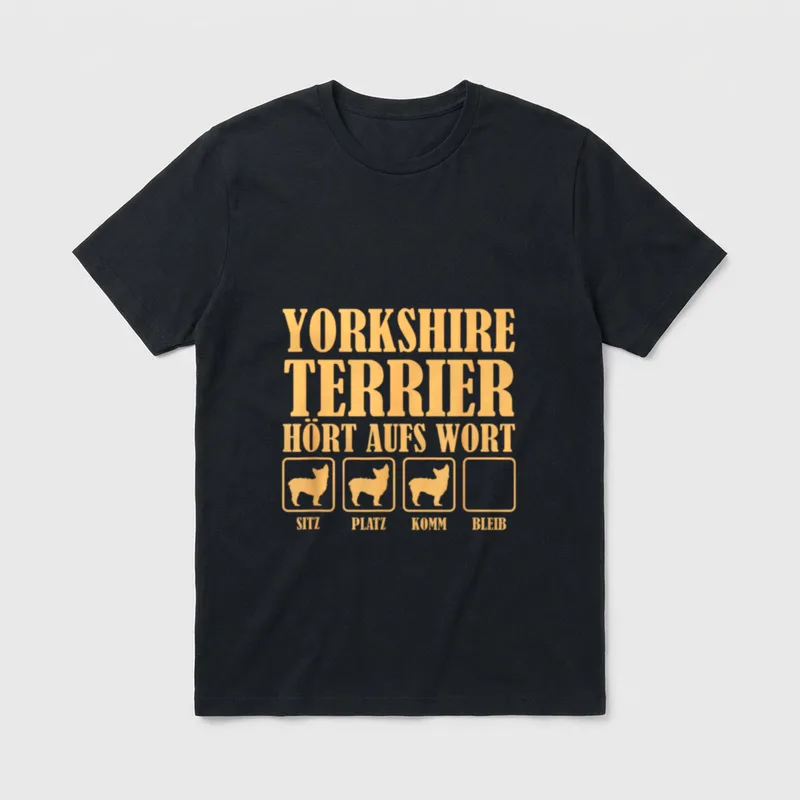 Lustiges Yorkshire Terrier Hunde T-Shirt 0048 – Klassisches T-Shirt in Schwarz