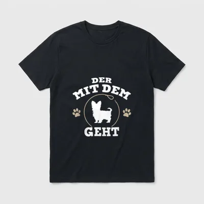 Der mit dem Yorkshire T-Shirt – Klassisches T-Shirt in Schwarz