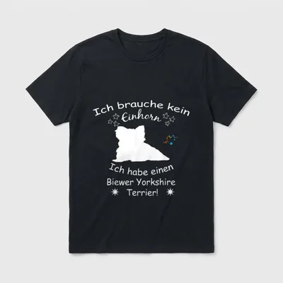 Biewer Yorkshire Terrier T-Shirt 0053 – Klassisches T-Shirt in Schwarz