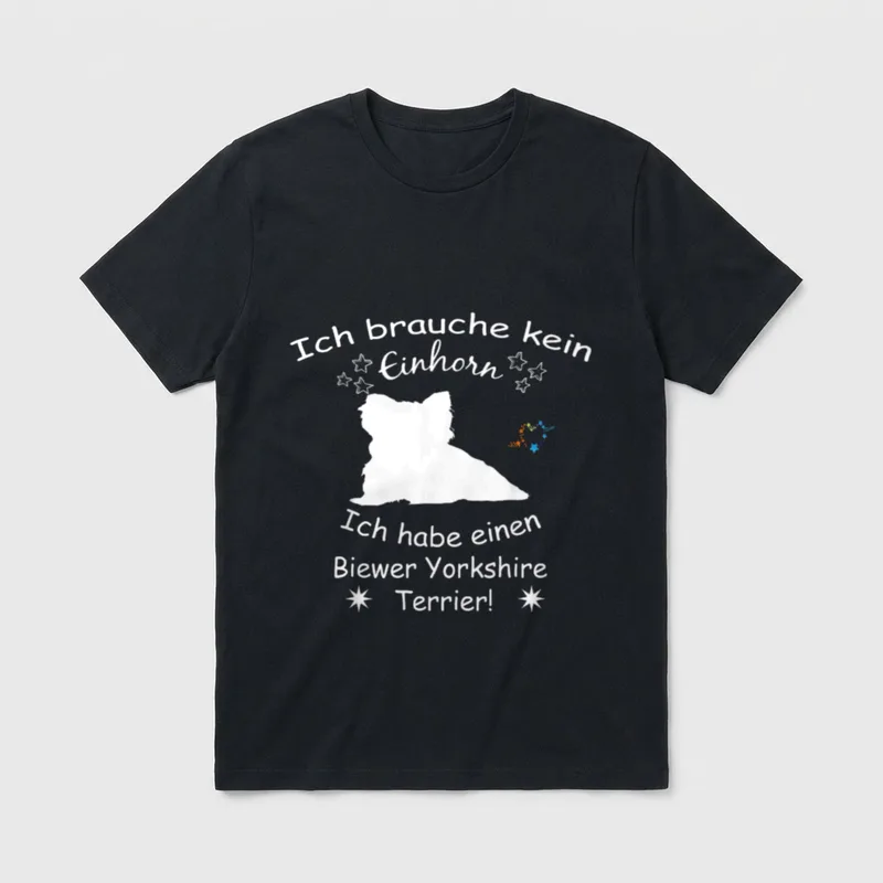 Biewer Yorkshire Terrier T-Shirt 0053 – Klassisches T-Shirt in Schwarz