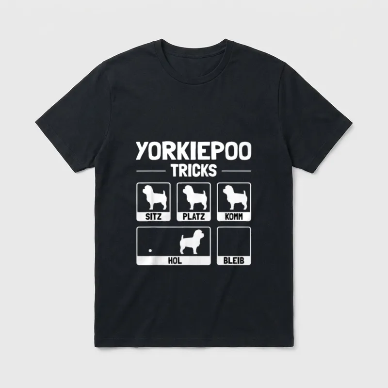 Lustiges Yorkiepoo Hund Hundehalter T-Shirt – Klassisches T-Shirt in Schwarz