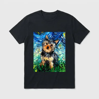 Yorkshire Terrier Sternennacht süßer T-Shirt – Klassisches T-Shirt in Schwarz