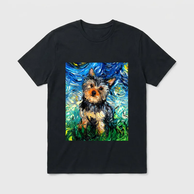 Yorkshire Terrier Sternennacht süßer T-Shirt – Klassisches T-Shirt in Schwarz