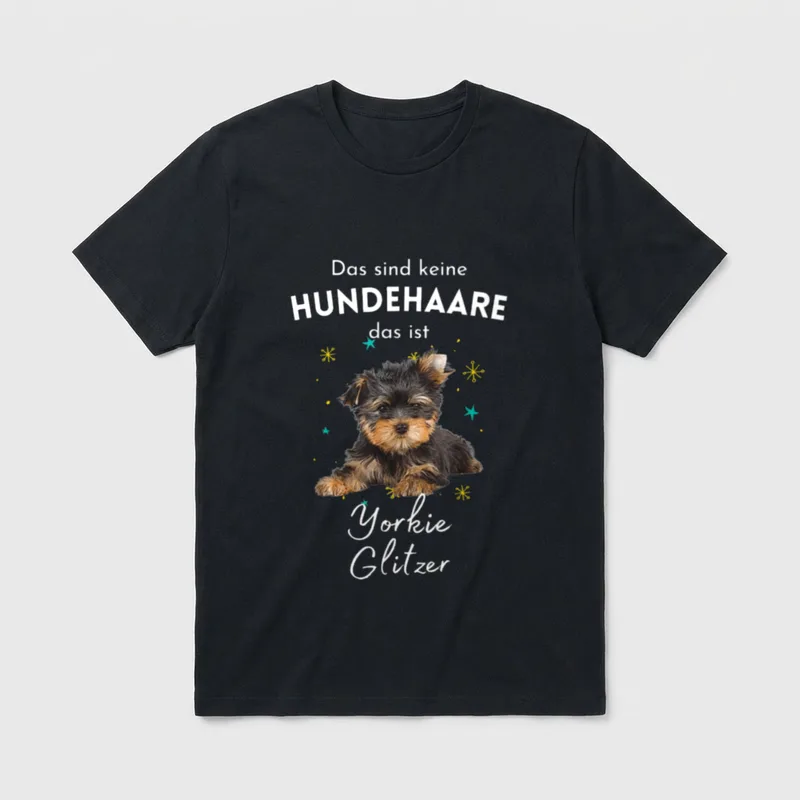 Yorkie Glitzer Spruch Hund T-Shirt – Klassisches T-Shirt in Schwarz