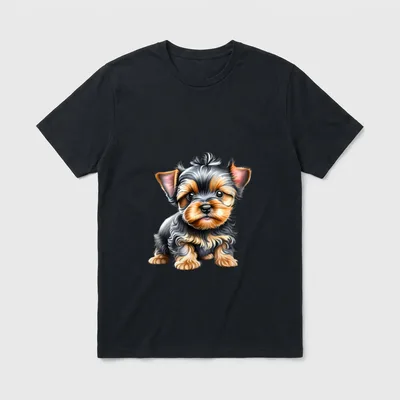 Hundegrafik mit süßem Yorkshire T-Shirt – Klassisches T-Shirt in Schwarz