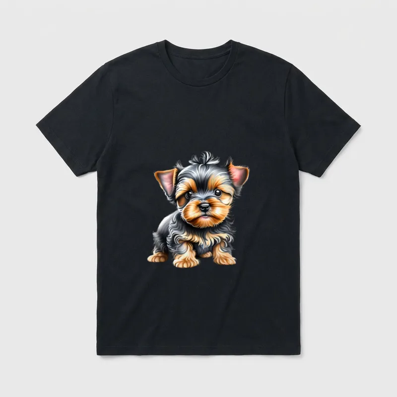 Hundegrafik mit süßem Yorkshire T-Shirt – Klassisches T-Shirt in Schwarz